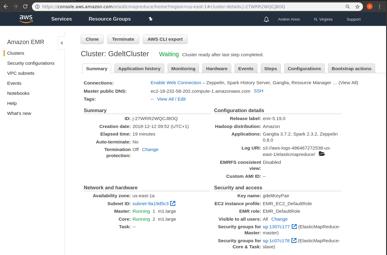 aws EMR create cluster4