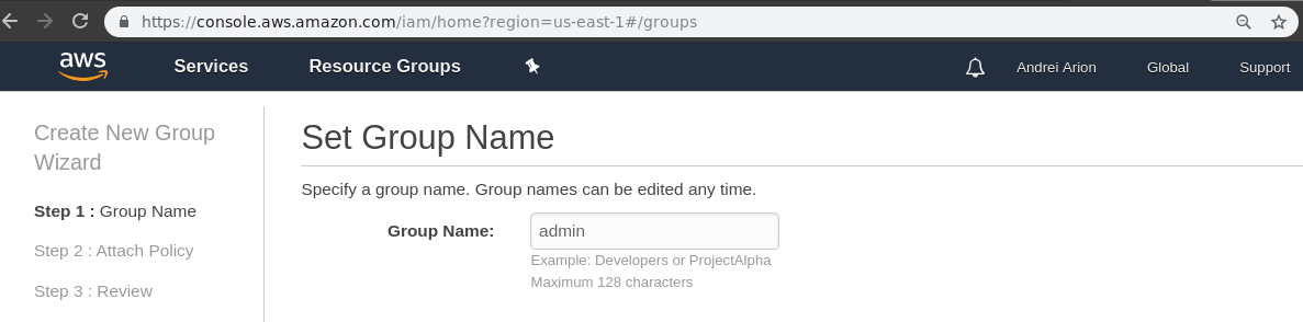 aws IAM create group2