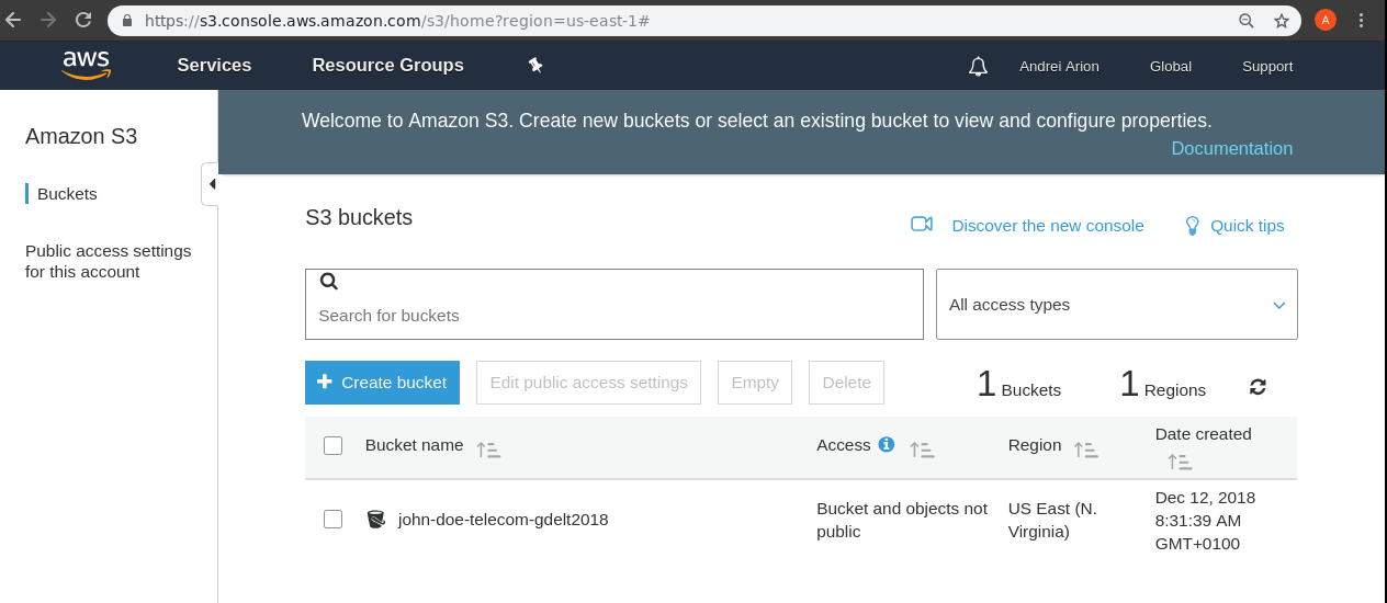 aws s3 create bucket4